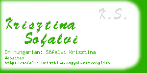 krisztina sofalvi business card